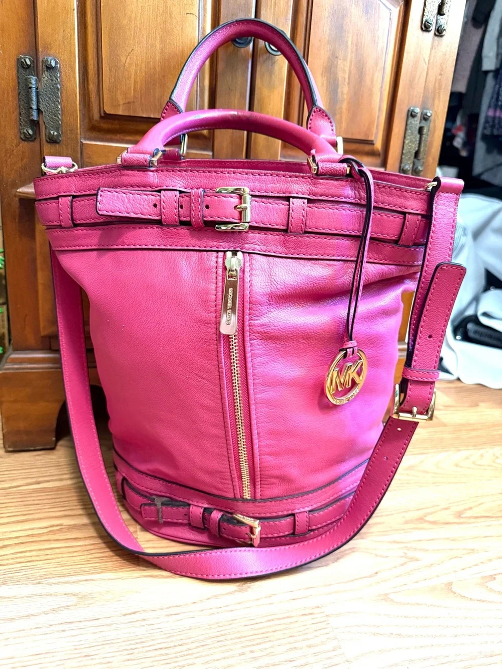 Retired Rare Pink Michael Kors Kingsbury Leather Tote Bag